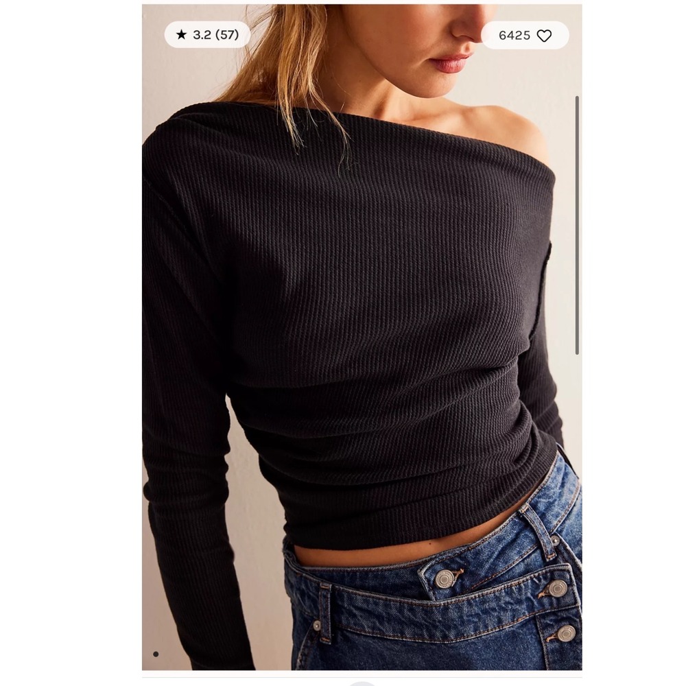 Free People We The Free El Sol Layering Top Medium Asymmetrical thermal boho